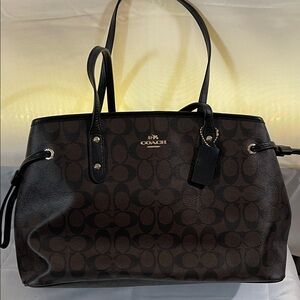 Coach Black and Brown Signature Tote